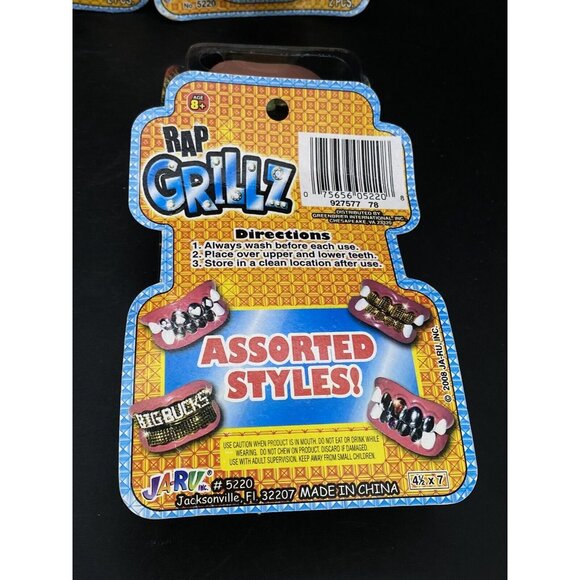 Rap Grillz LOT 6 Ja-Ru Jokes And Gags Funny Teeth No. 5220 Halloween Party - Picture 3 of 7